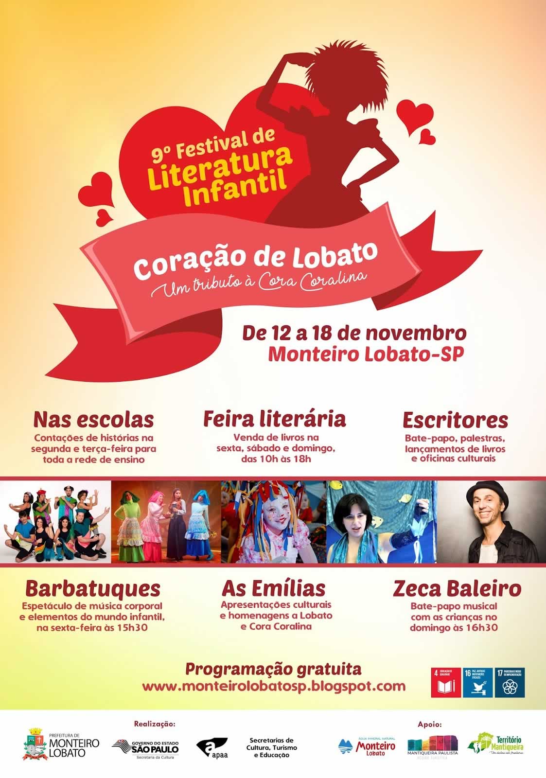 Cartaz 9º Festival de Literatura de Monteiro Lobato 2018