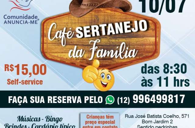 Café Sertanejo da Família na Comunidade Anuncia-Me