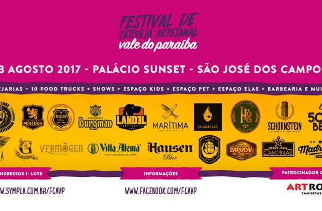 Festival traz 20 cervejarias artesanais de todo Brasil ao Vale do Paraíba.