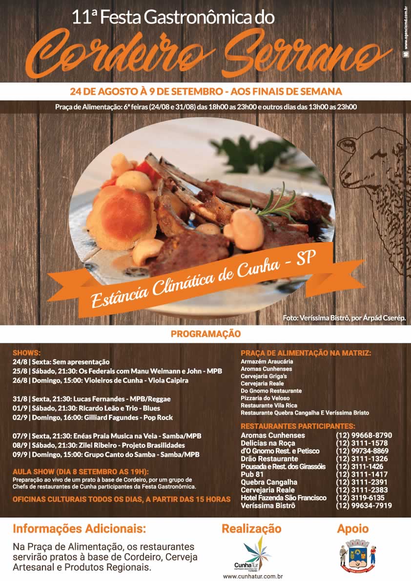 Cartaz do Festival do Cordeiro Serrano de Cunha 2018